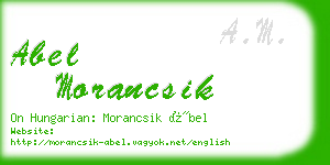 abel morancsik business card